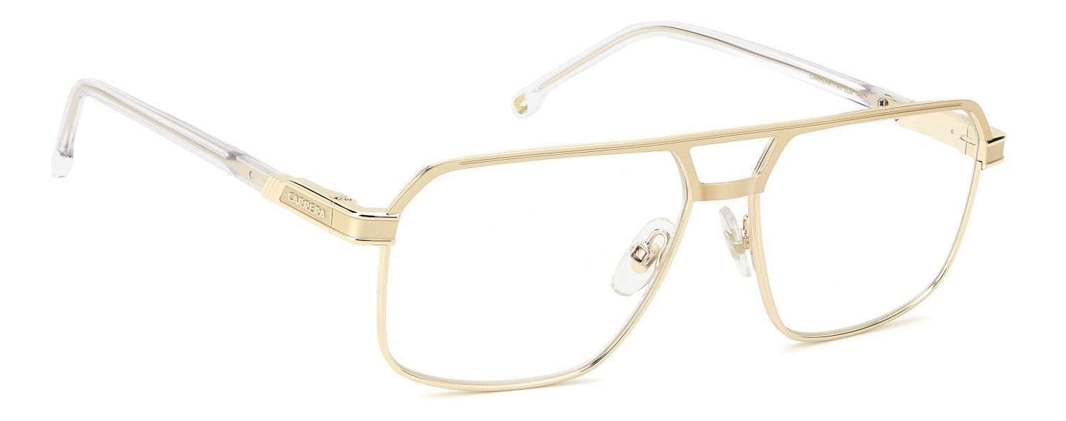 Occhiali da vista Carrera 1145 111649 LOJ colore gold crystal forma quadrato lenti blue mirror
