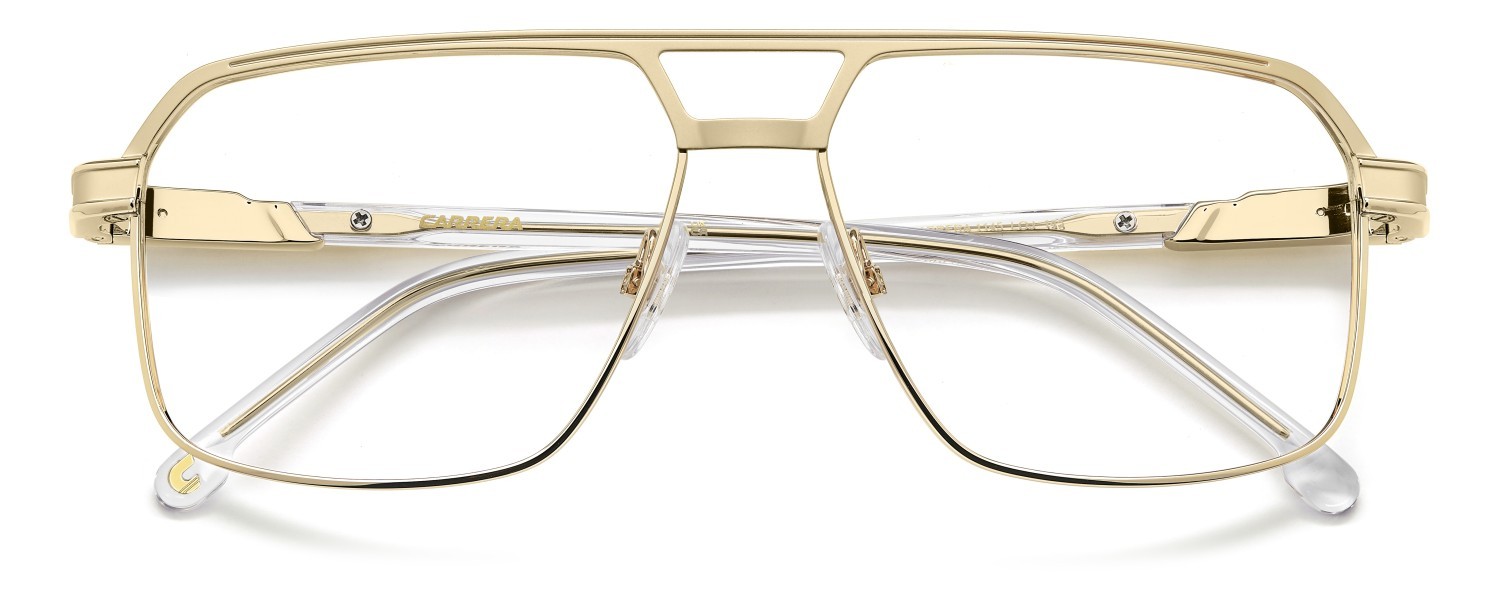 Occhiali da vista Carrera 1145 111649 LOJ colore gold crystal forma quadrato lenti blue mirror
