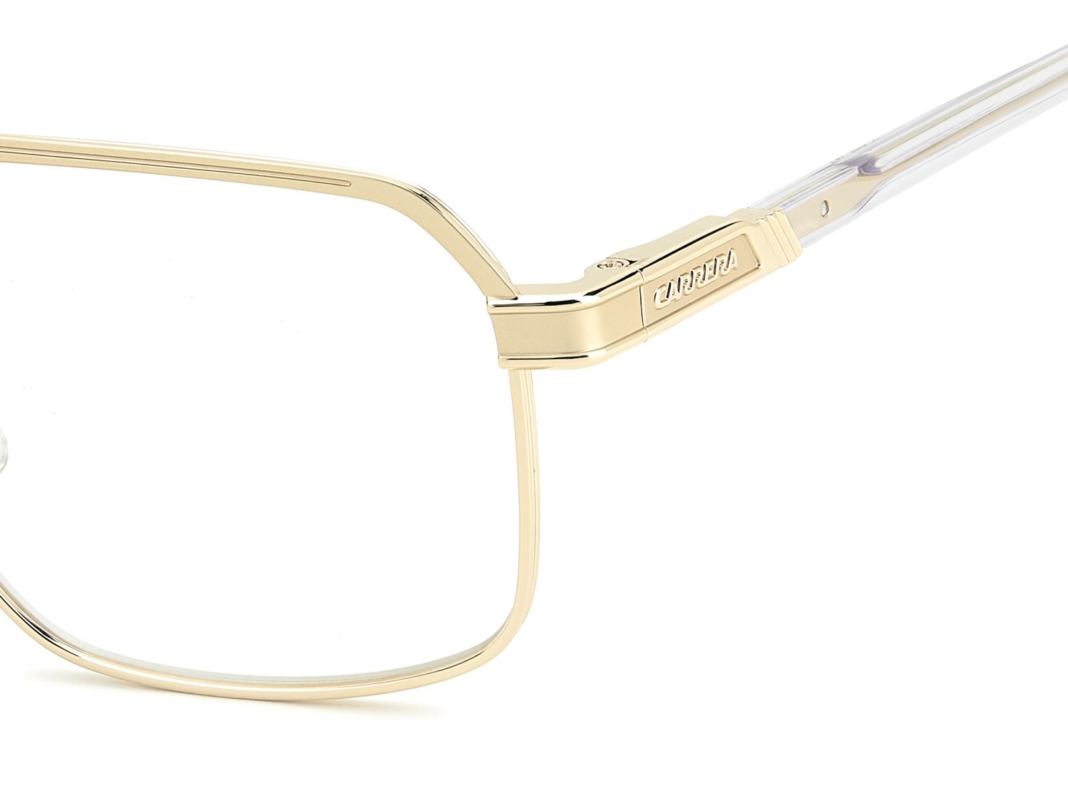 Occhiali da vista Carrera 1145 111649 LOJ colore gold crystal forma quadrato lenti blue mirror