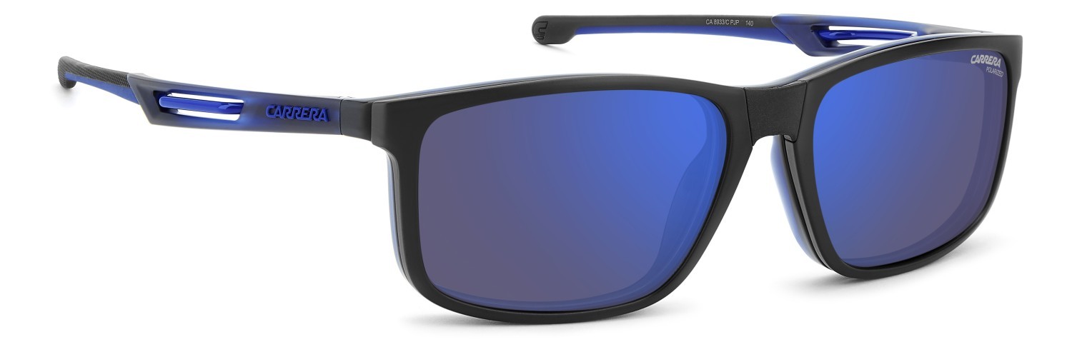 Brillen Carrera Ca 8933/C 111653 PJP farbe blue form rechteckig gläser blue mirror polarized