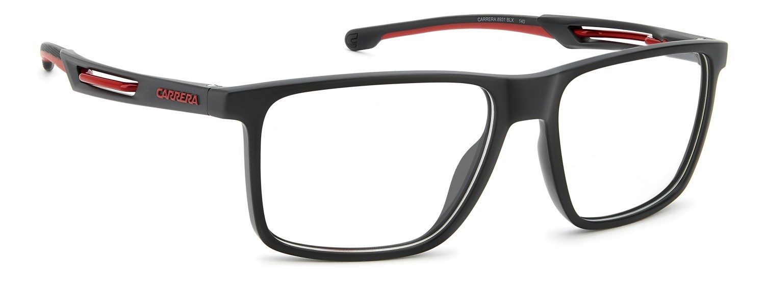 Brillen Carrera 8931 111654 BLX farbe matte black red form rechteckig 