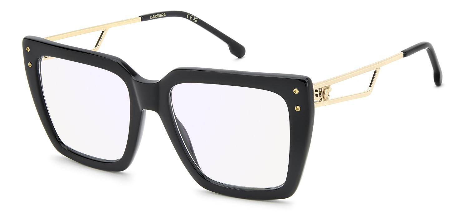 Eyeglasses Carrera 3101 111659 807 color black shape rectangle lenses blue mirror