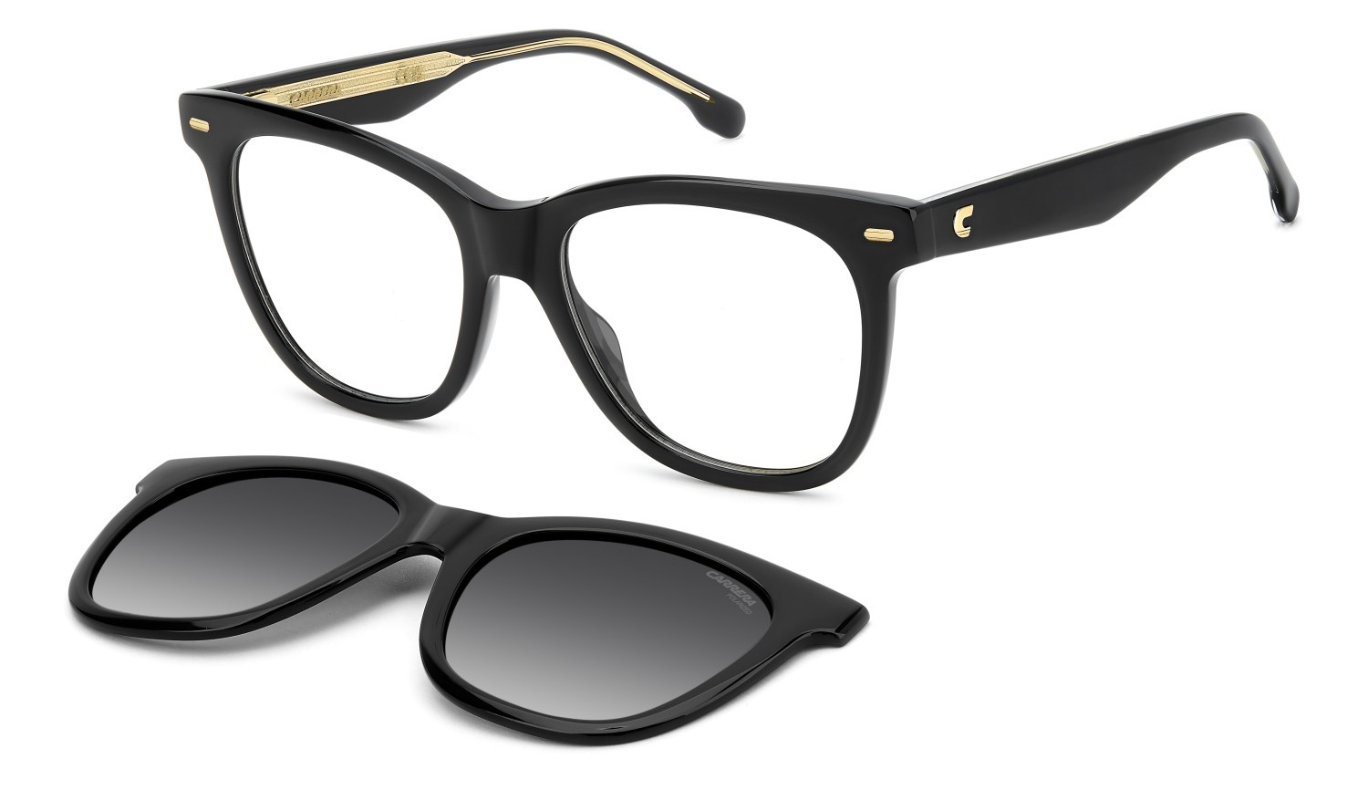 Brillen Carrera Ca 3098/C 111662 807 farbe black form quadratisch gläser grey shaded polarized
