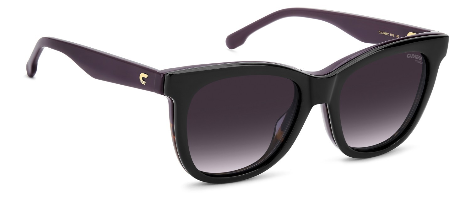 Eyeglasses Carrera Ca 3098/C 111662 HKZ color violet havana shape square lenses grey shaded polarized