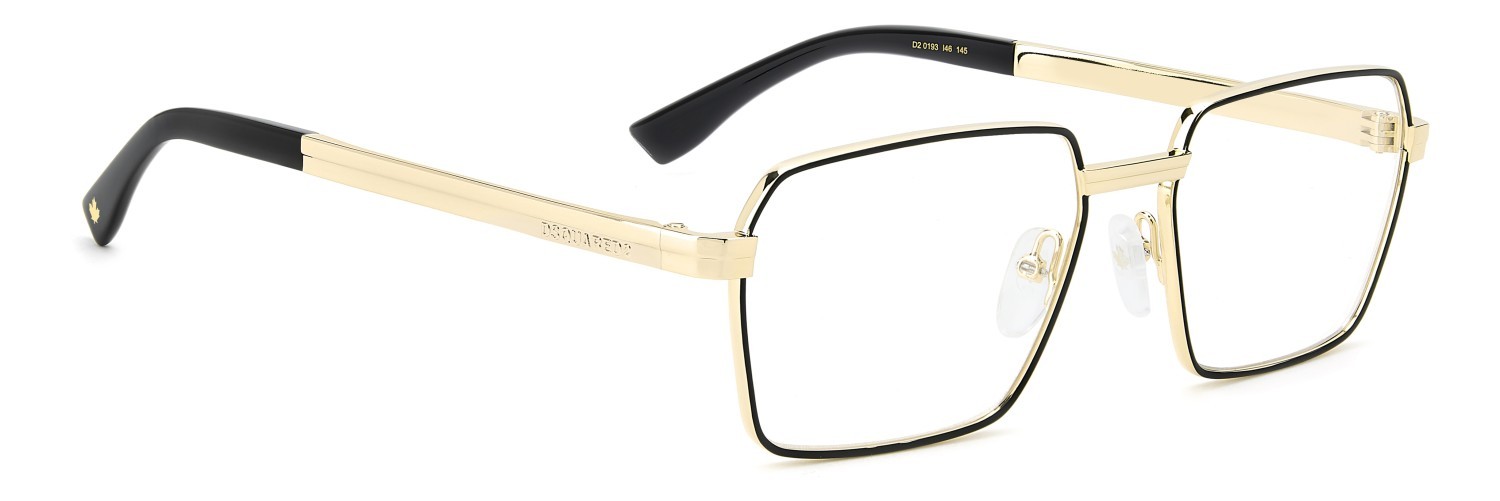 Occhiali da vista Dsquared2 D2 0193 111690 I46 colore matte black gold forma quadrato 