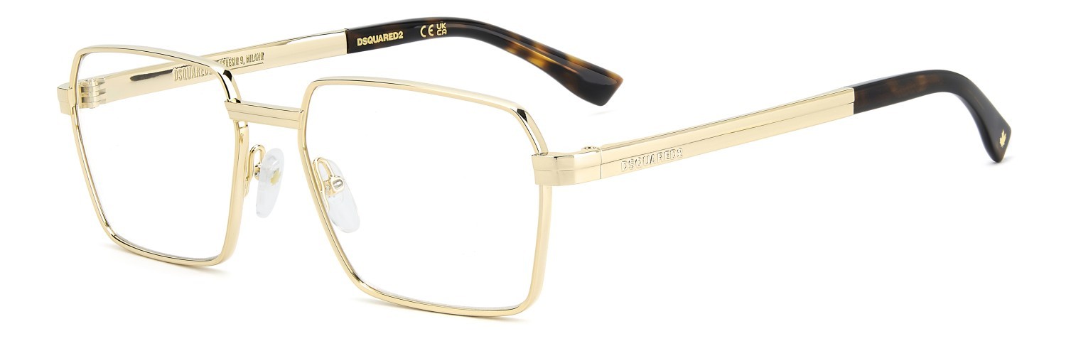 Occhiali da vista Dsquared2 D2 0193 111690 J5G colore gold forma quadrato 
