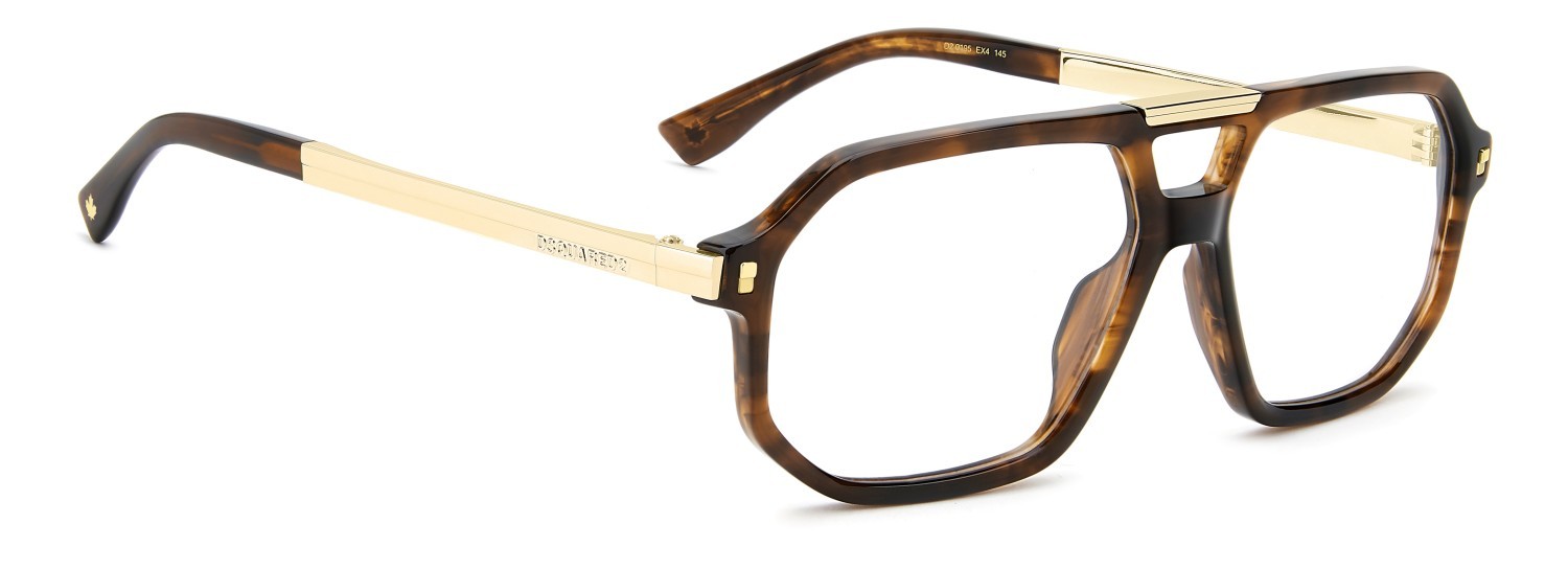 Eyeglasses Dsquared2 D2 0195 111691 EX4 color brown horn shape rectangle 