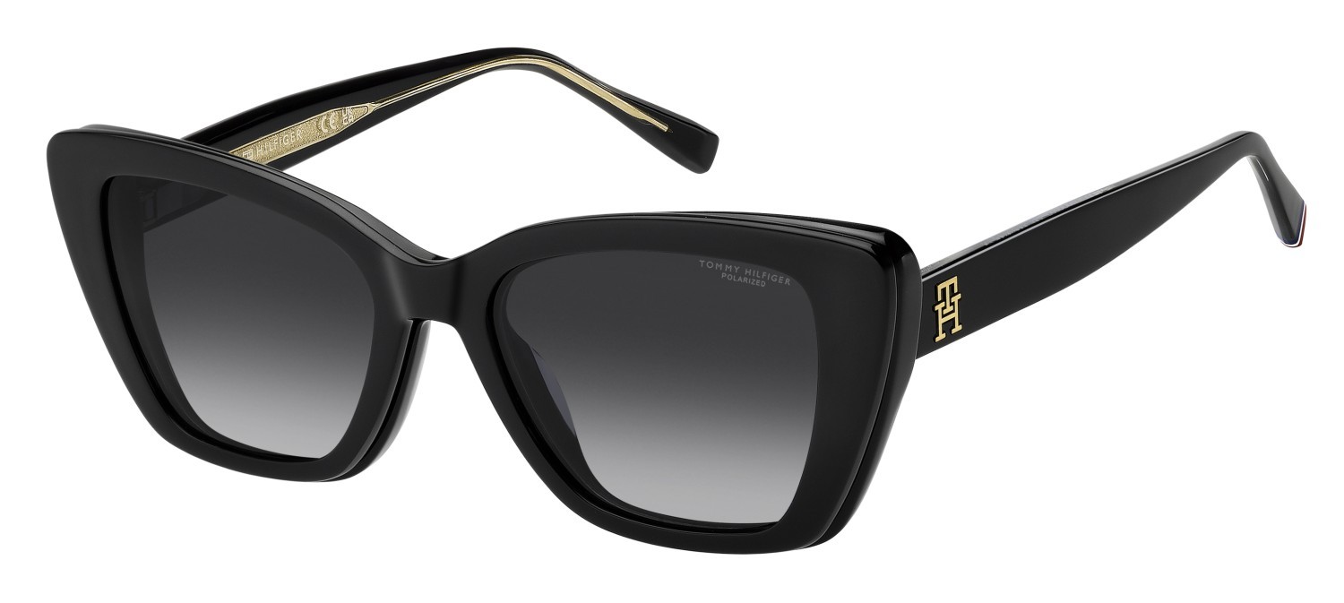 Eyeglasses Tommy Hilfiger Th 2347/C 111699 807 color black shape cat eye lenses grey shaded polarized