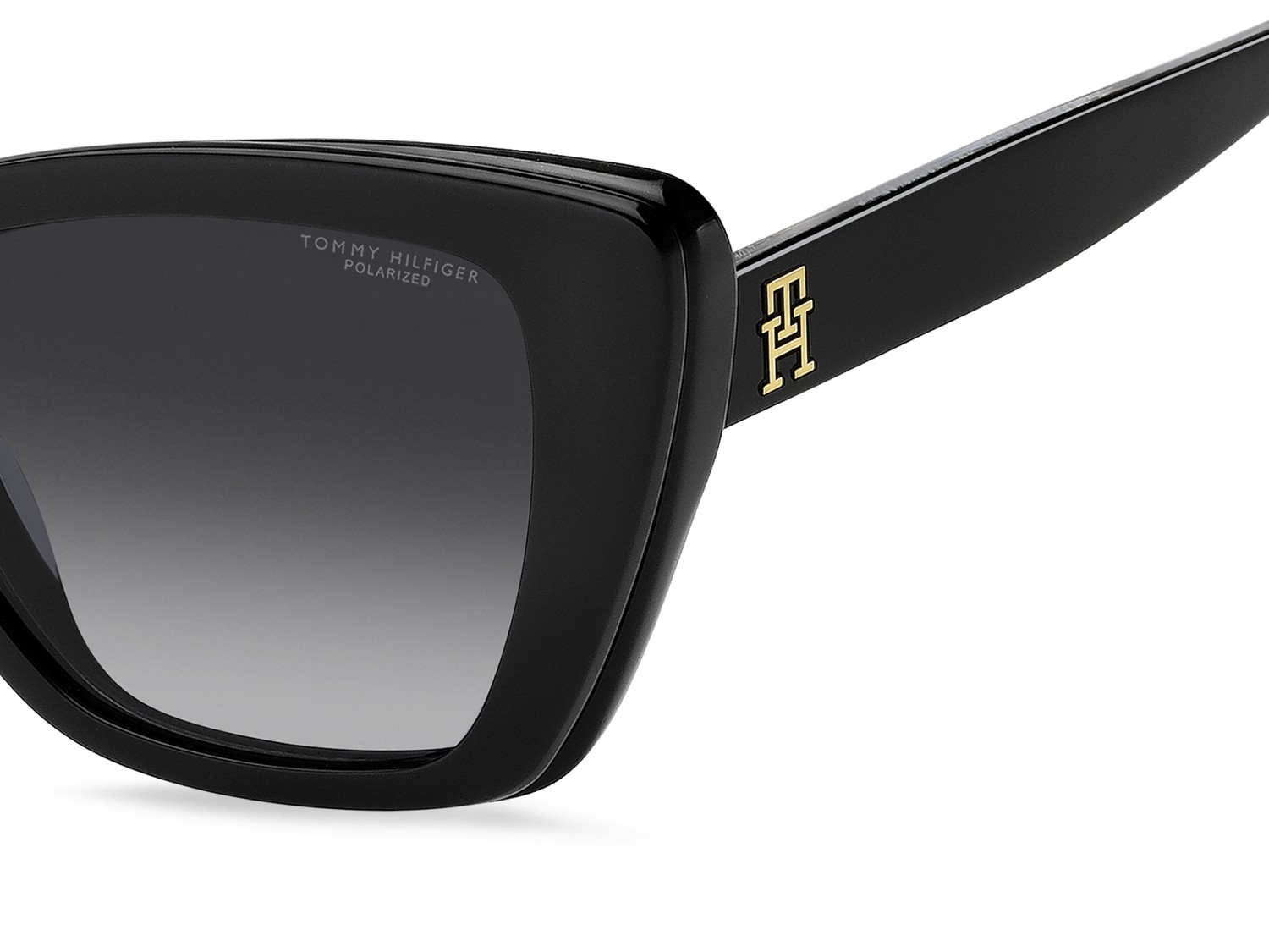 Eyeglasses Tommy Hilfiger Th 2347/C 111699 807 color black shape cat eye lenses grey shaded polarized