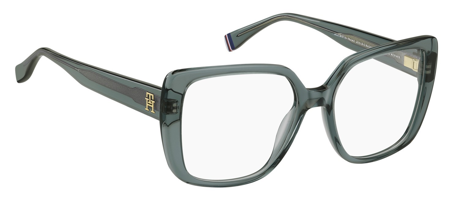 Occhiali da vista Tommy Hilfiger Th 2348 111701 ZI9 colore teal forma farfalla 