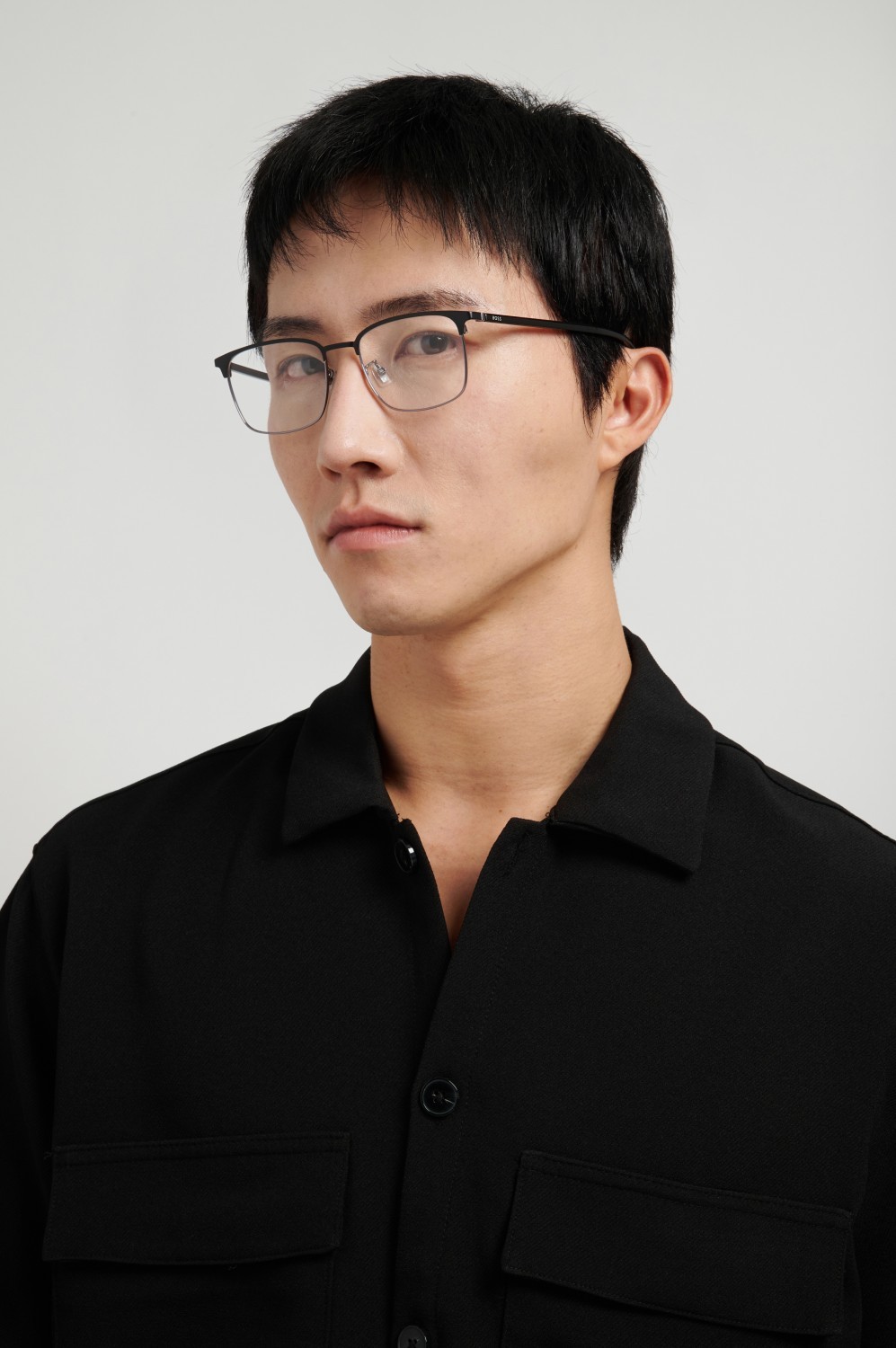 Occhiali da vista Hugo Boss 1930/F 111709 ANS colore black dark ruthenium forma rettangolare 