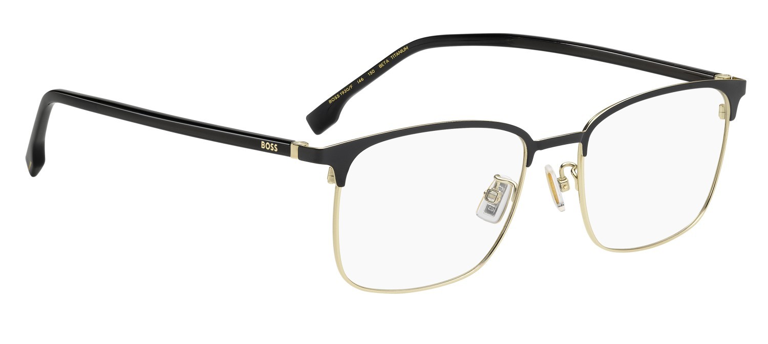 Eyeglasses Hugo Boss 1930/F 111709 I46 color matte black gold shape rectangle 