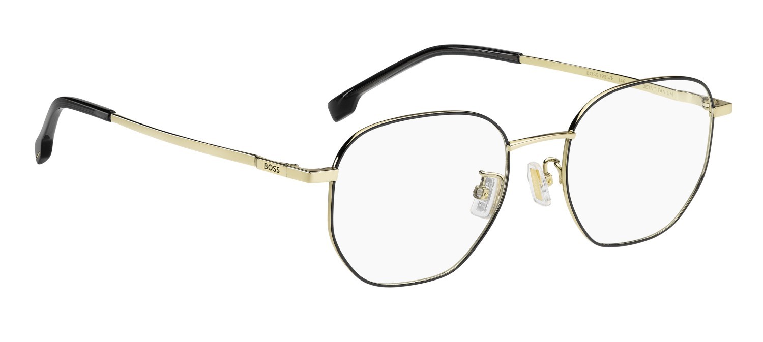 Eyeglasses Hugo Boss 1935/F 111714 I46 color matte black gold shape rectangle 