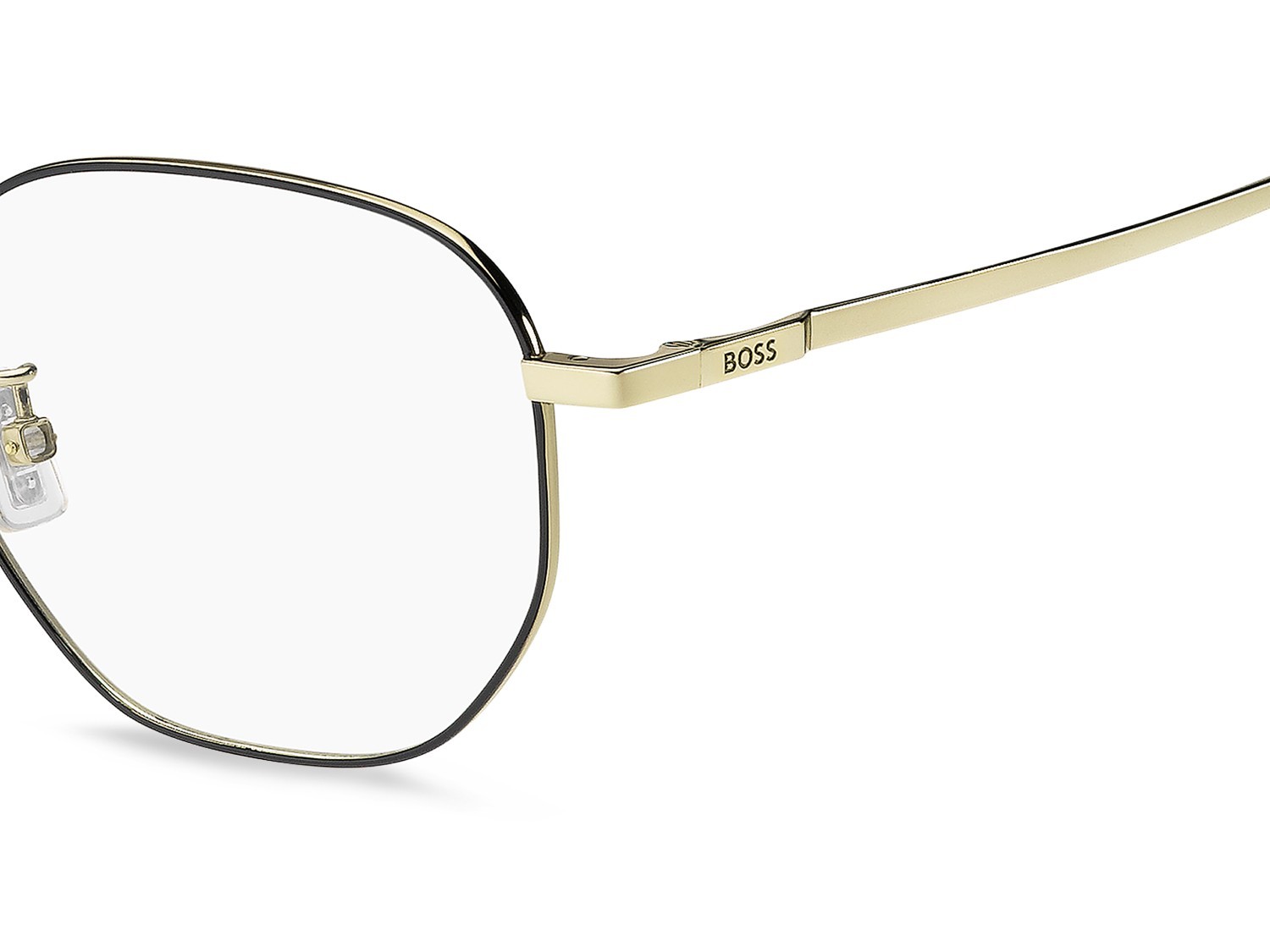 Eyeglasses Hugo Boss 1935/F 111714 I46 color matte black gold shape rectangle 