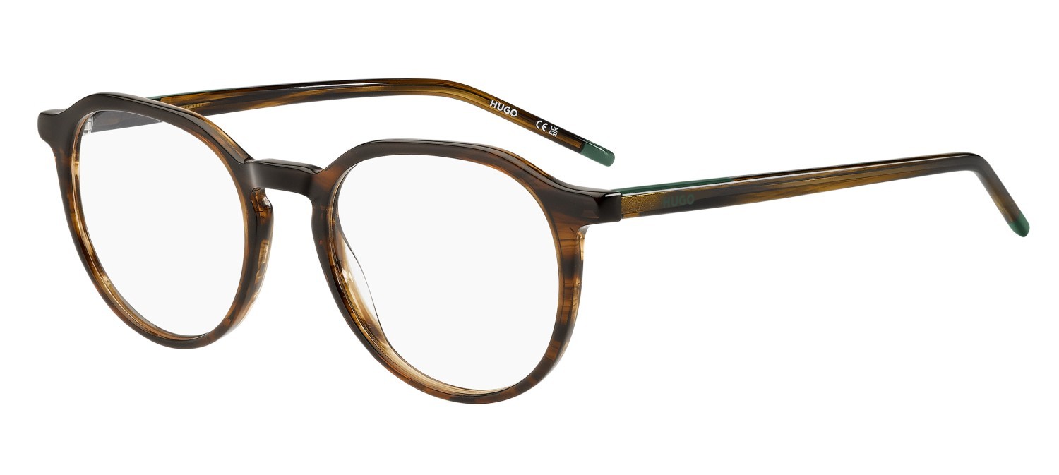 Eyeglasses Hugo Hg 1403 111728 EX4 color brown horn shape round 