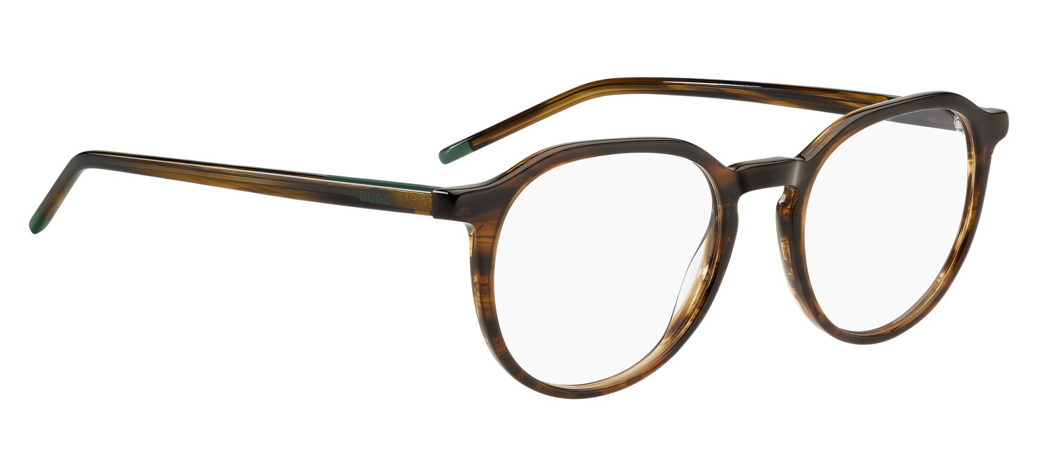 Eyeglasses Hugo Hg 1403 111728 EX4 color brown horn shape round 