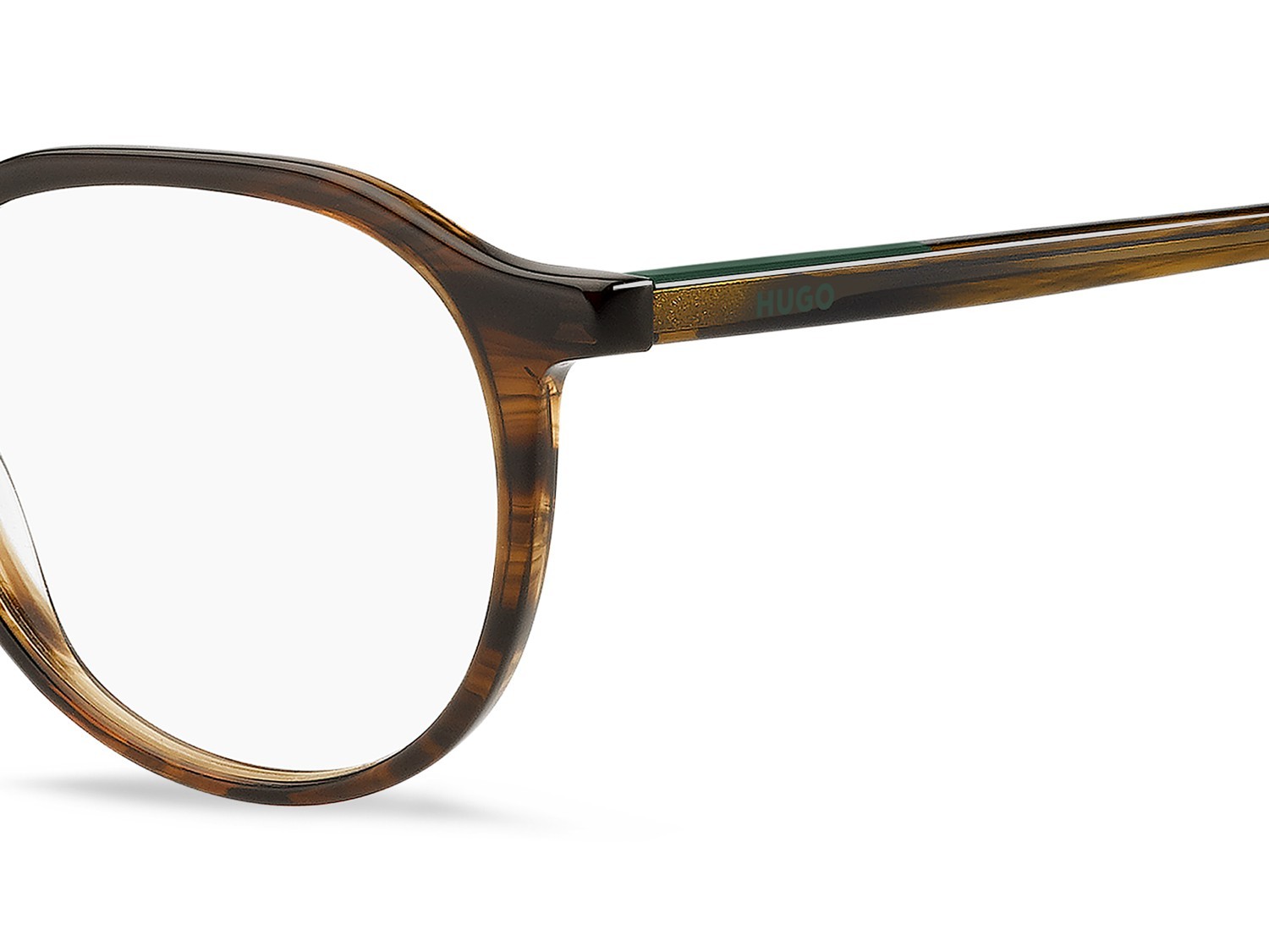 Eyeglasses Hugo Hg 1403 111728 EX4 color brown horn shape round 