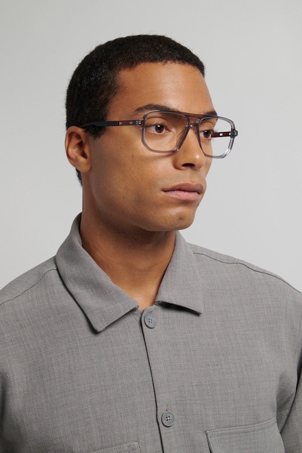 Eyeglasses Hugo Hg 1415/G 111730 KB7 color grey shape square 