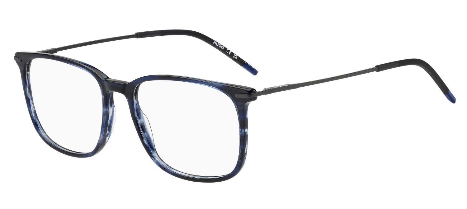 Eyeglasses Hugo Hg 1407 111732 38I color blue horn shape rectangle 