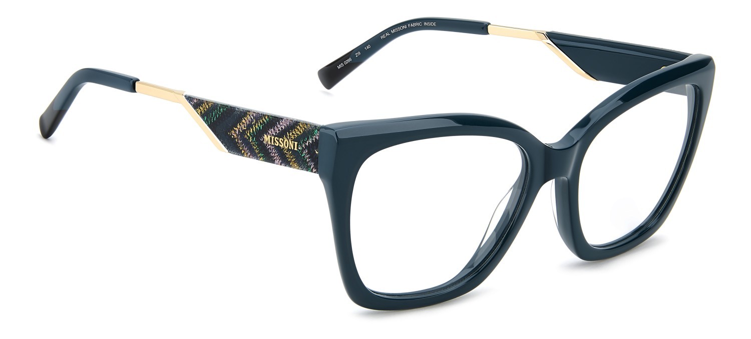Occhiali da vista Missoni Mis 0266 111735 ZI9 colore teal forma cat eye 