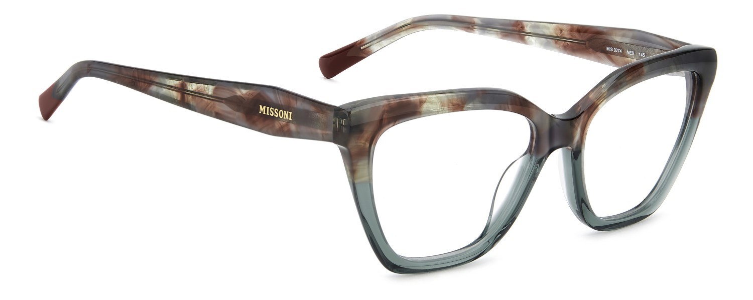 Occhiali da vista Missoni Mis 0274 111742 NE6 colore burgundy grey havana forma cat eye 