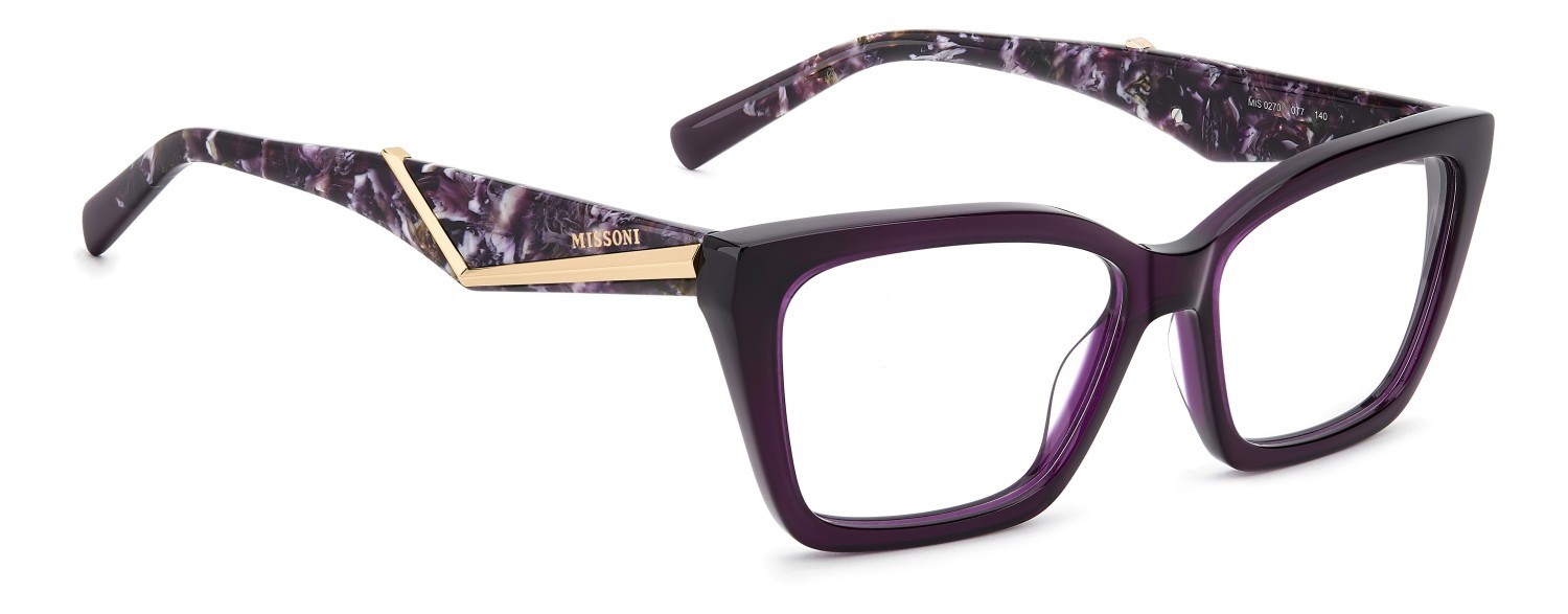 Eyeglasses Missoni Mis 0270 111745 0T7 color plum shape rectangular 