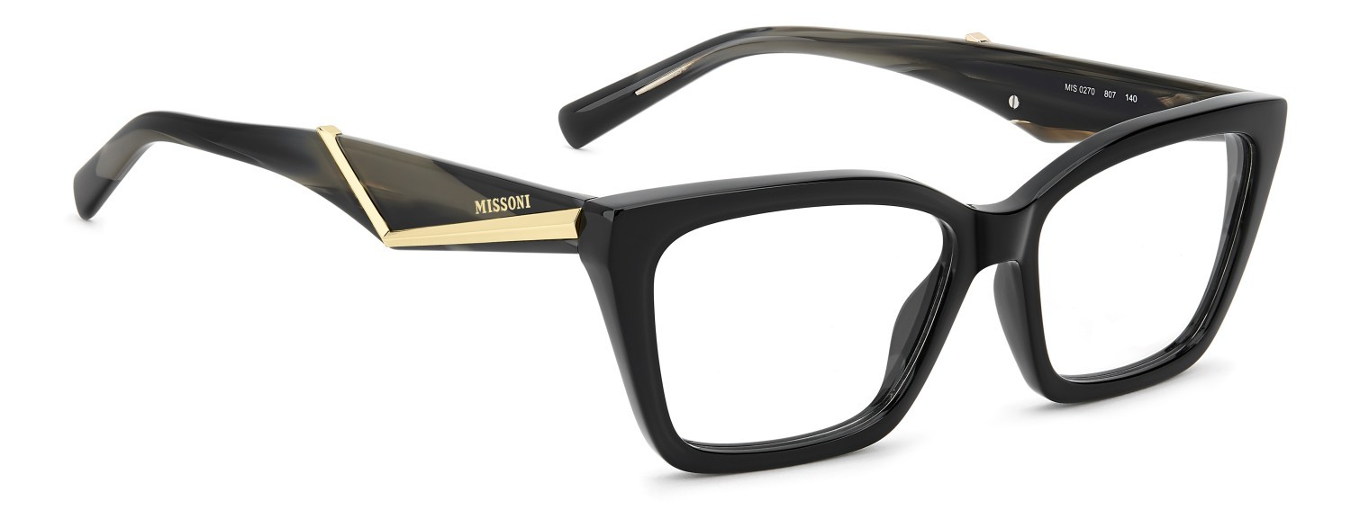 Eyeglasses Missoni Mis 0270 111745 807 color black shape rectangular 
