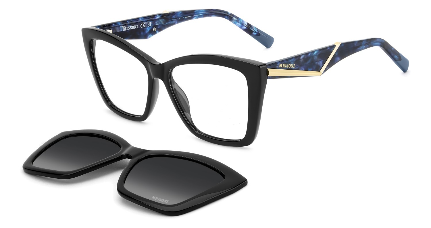 Eyeglasses Missoni Mis 0271/C 111746 QFU color black 6 shape cat eye lenses grey shaded polarized