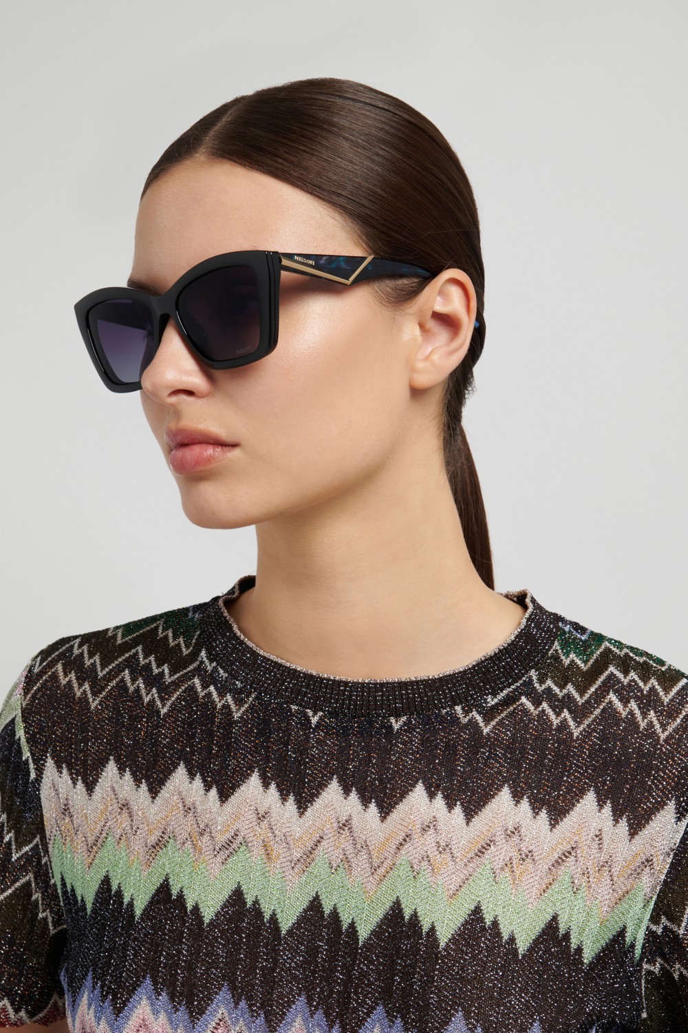 Eyeglasses Missoni Mis 0271/C 111746 QFU color black 6 shape cat eye lenses grey shaded polarized