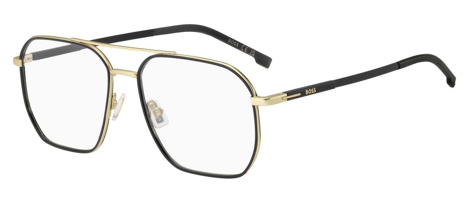 Eyeglasses Hugo Boss 1900 111751 0NZ color matte gold black shape square 