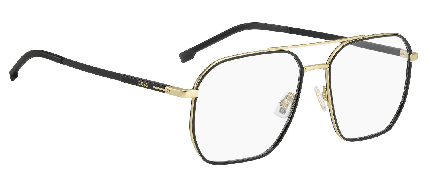Eyeglasses Hugo Boss 1900 111751 0NZ color matte gold black shape square 