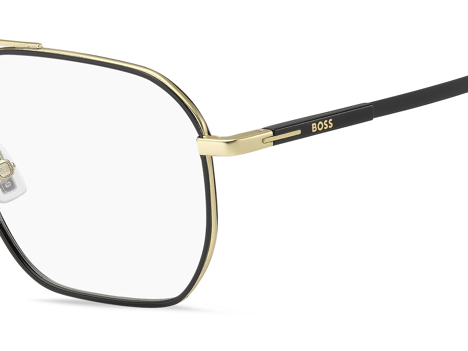 Eyeglasses Hugo Boss 1900 111751 0NZ color matte gold black shape square 