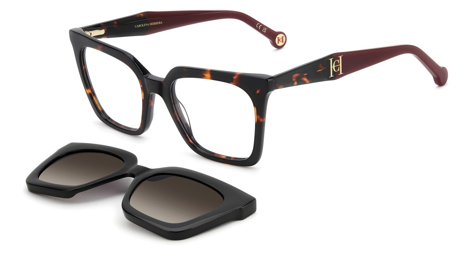 Occhiali da vista Carolina Herrera Her 0376/C 111758 086 colore havana forma quadrato lenti brown shaded polarized