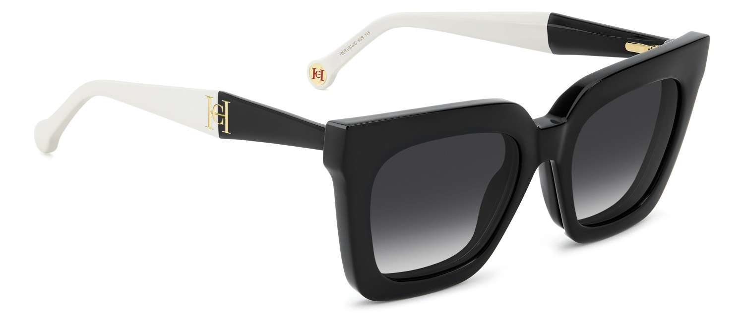 Occhiali da vista Carolina Herrera Her 0376/C 111758 80S colore black white forma quadrato lenti grey shaded polarized