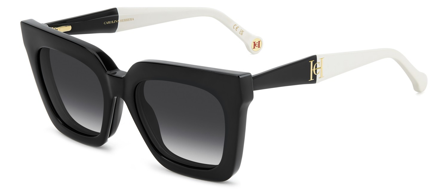 Occhiali da vista Carolina Herrera Her 0376/C 111758 80S colore black white forma quadrato lenti grey shaded polarized