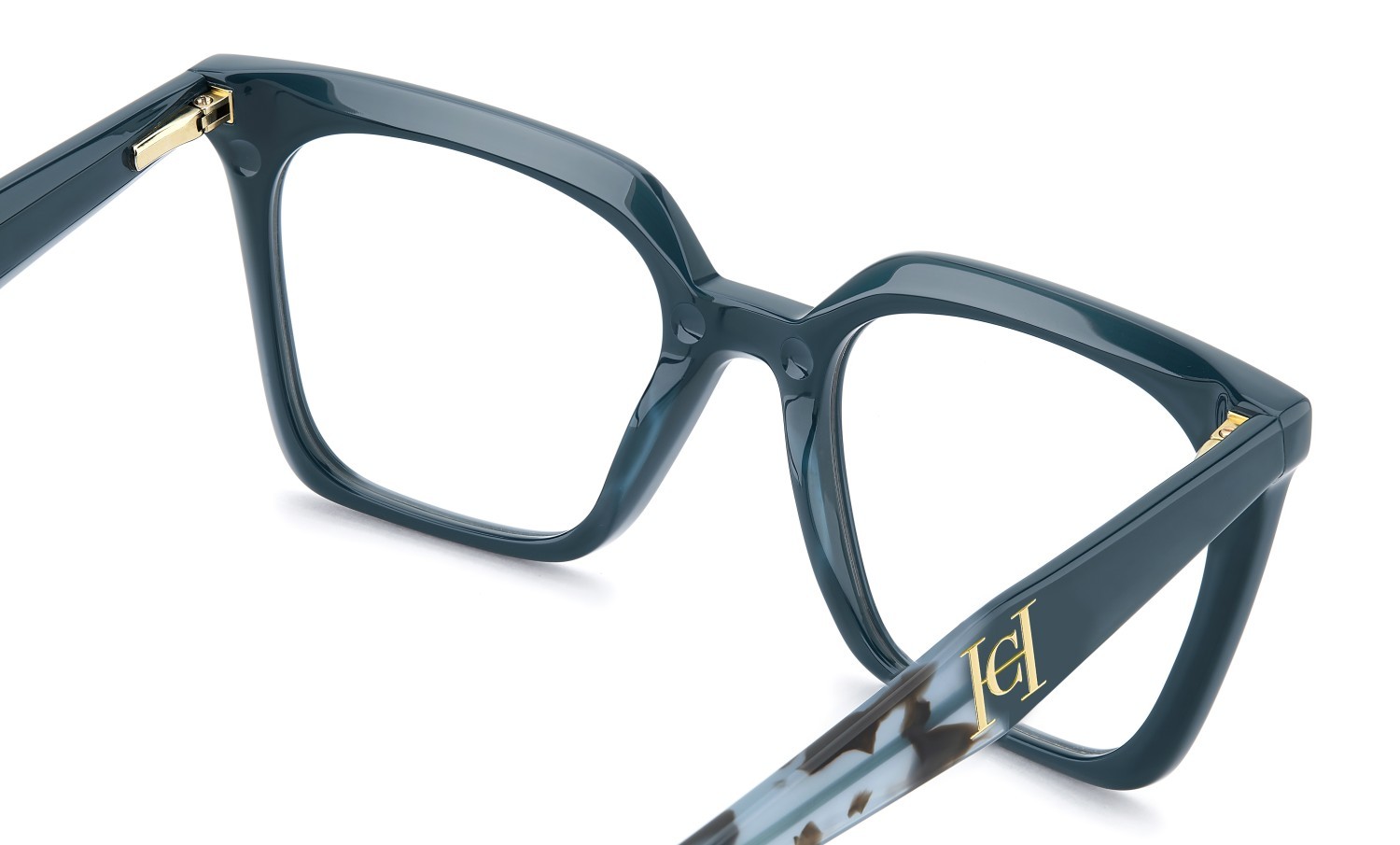 Eyeglasses Carolina Herrera Her 0376/C 111758 ZI9 color teal shape square lenses green shaded polarized