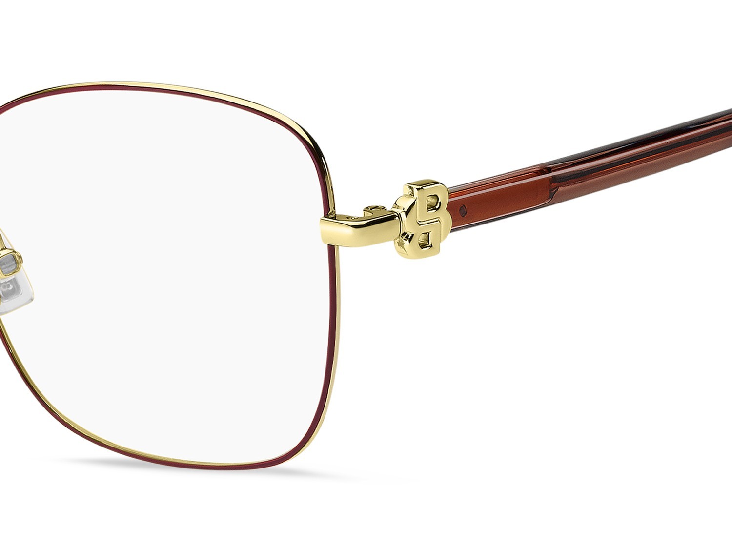 Brillen Hugo Boss 1943 111763 6K3 farbe burgundy gold form quadratisch 