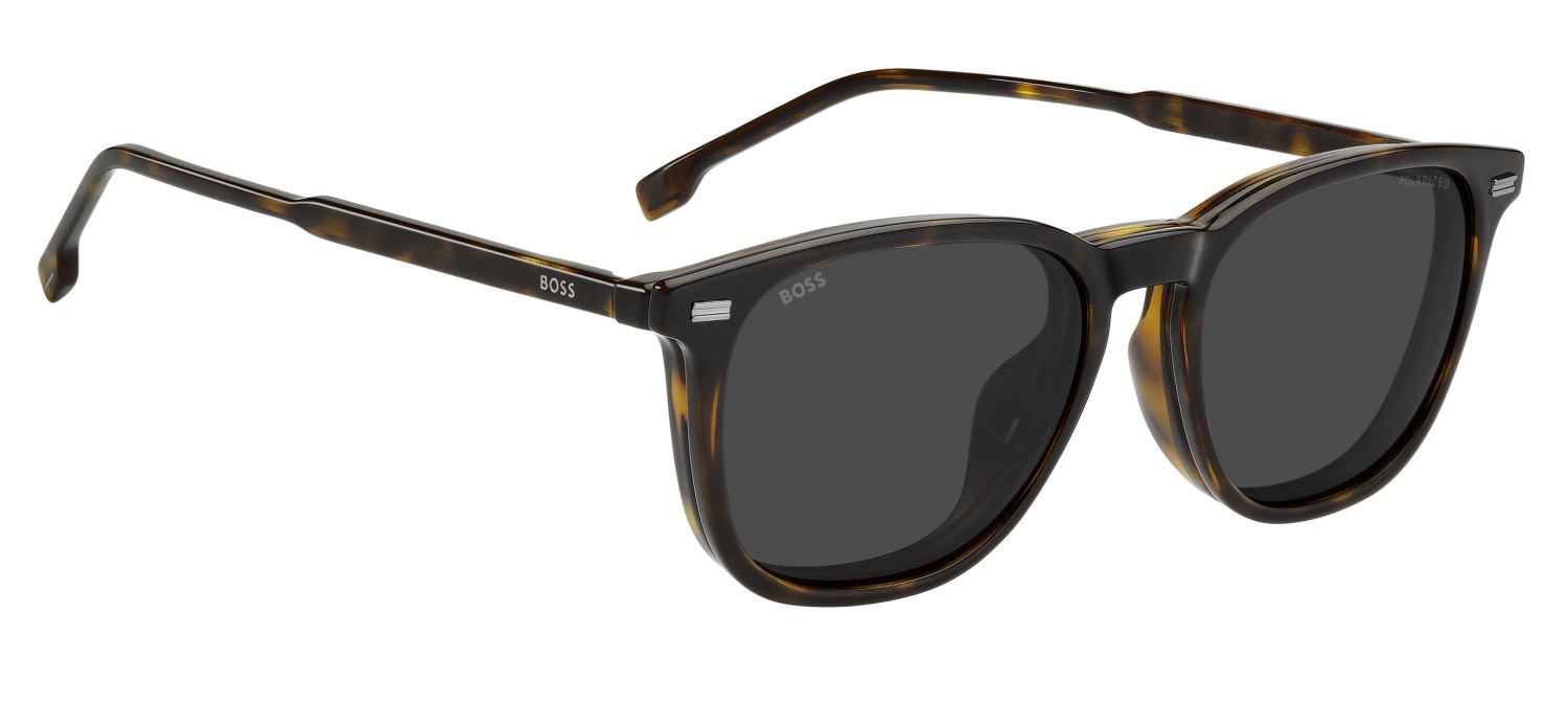 Brillen Hugo Boss 1882/G 111770 086 farbe havana form pantos gläser grey polarized