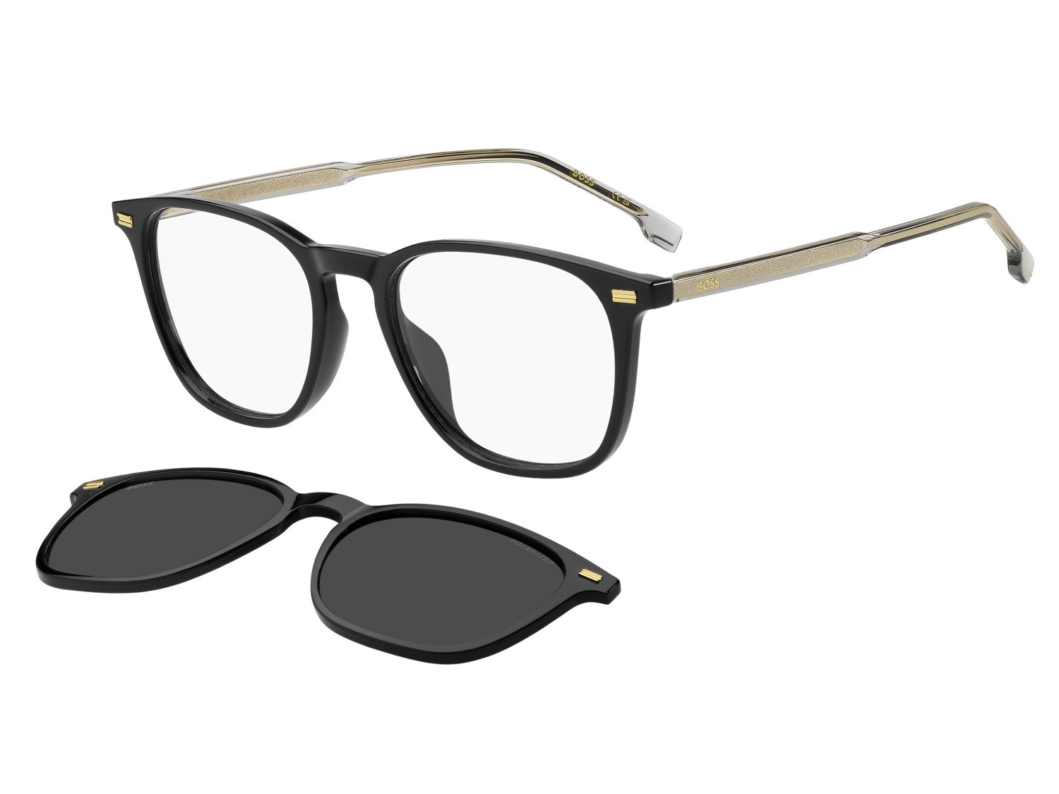 Eyeglasses Hugo Boss 1882/G 111770 08A color black grey shape pantos lenses grey polarized