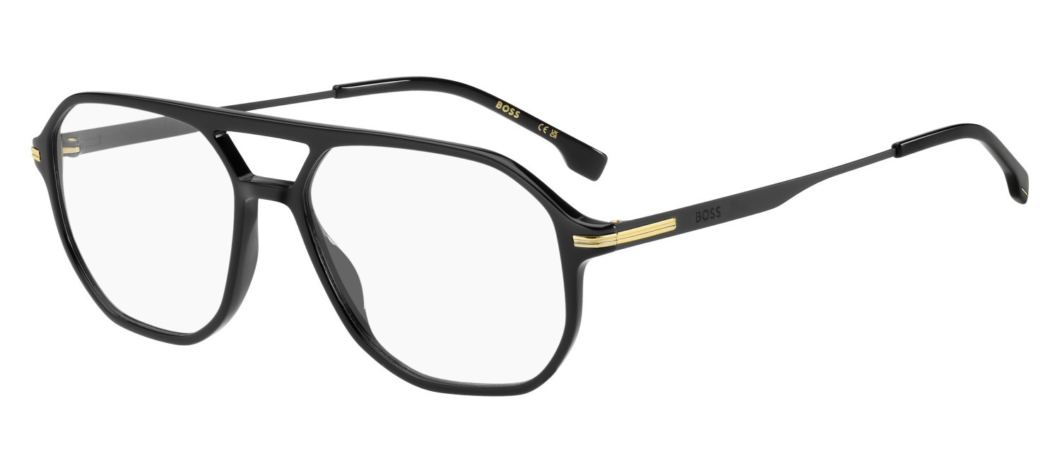 Eyeglasses Hugo Boss 1890 111773 2M2 color black gold shape square 