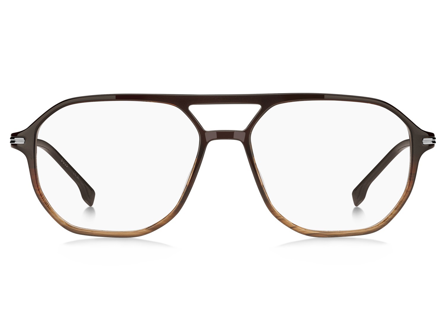 Eyeglasses Hugo Boss 1890 111773 6KM color striped brown ruthenium shape square 