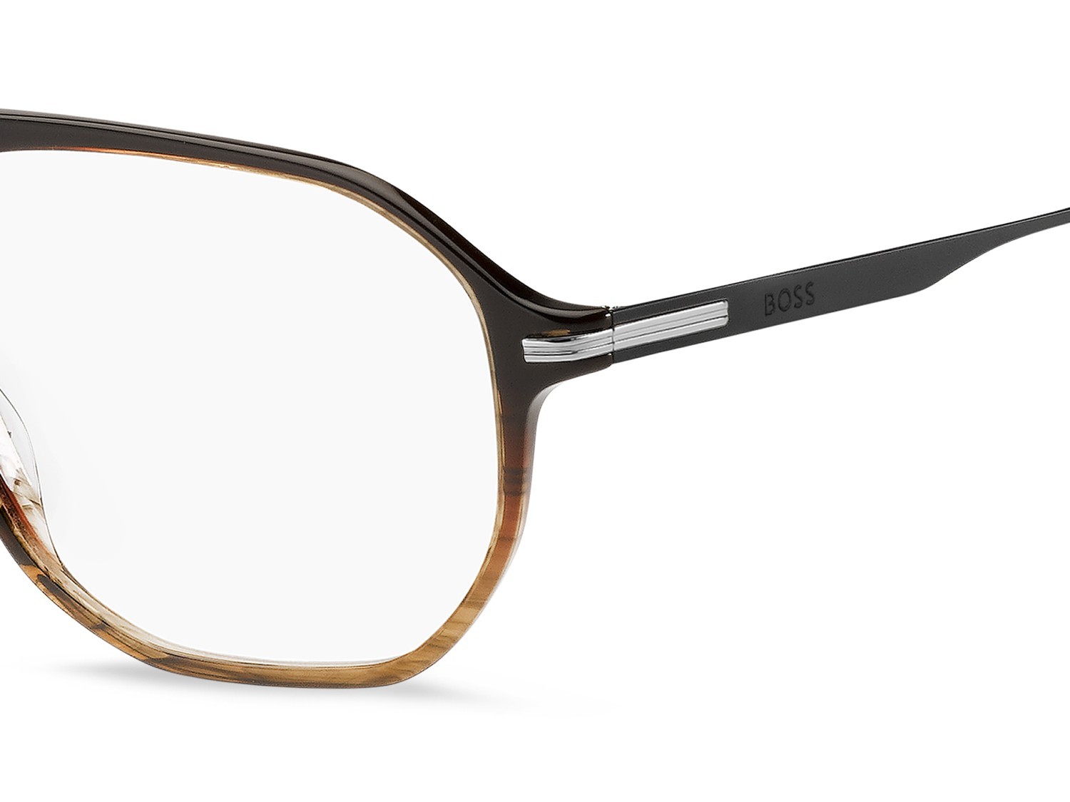 Eyeglasses Hugo Boss 1890 111773 6KM color striped brown ruthenium shape square 