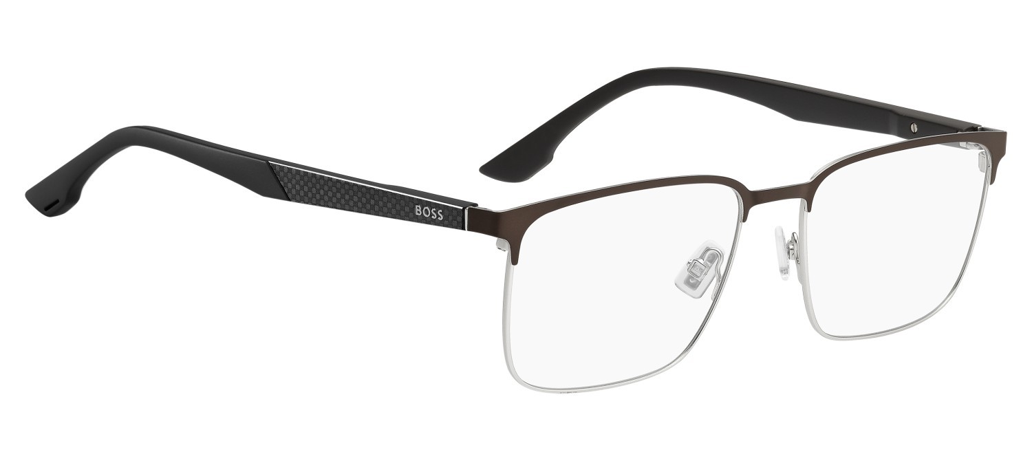 Eyeglasses Hugo Boss 1917 111786 AMC color matte brown palladium shape rectangle 
