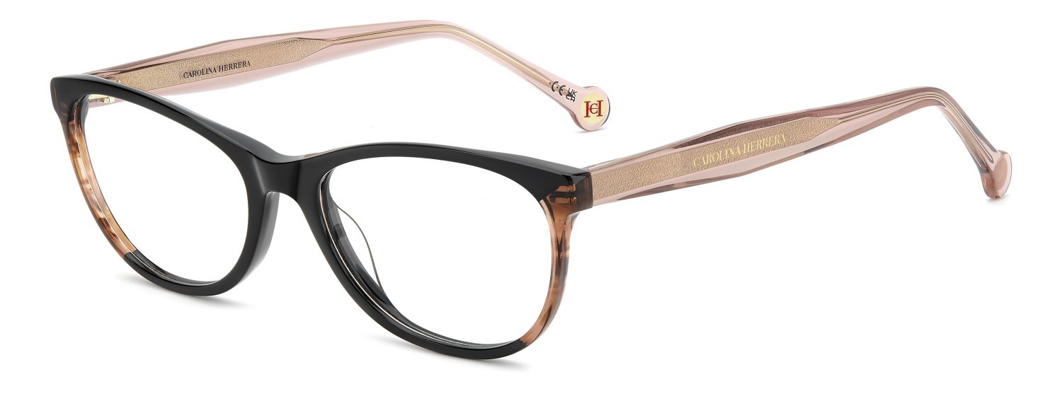 Eyeglasses Carolina Herrera Her 0393 111795 3H2 color black pink shape oval 