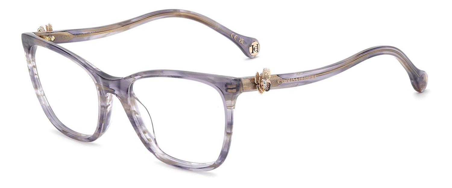 Eyeglasses Carolina Herrera Her 0395/G 111809 7FF color violet horn shape cat eye 