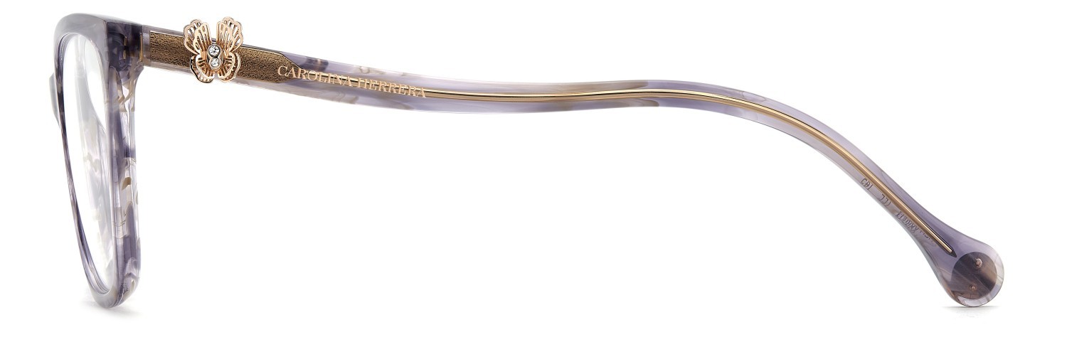 Eyeglasses Carolina Herrera Her 0395/G 111809 7FF color violet horn shape cat eye 
