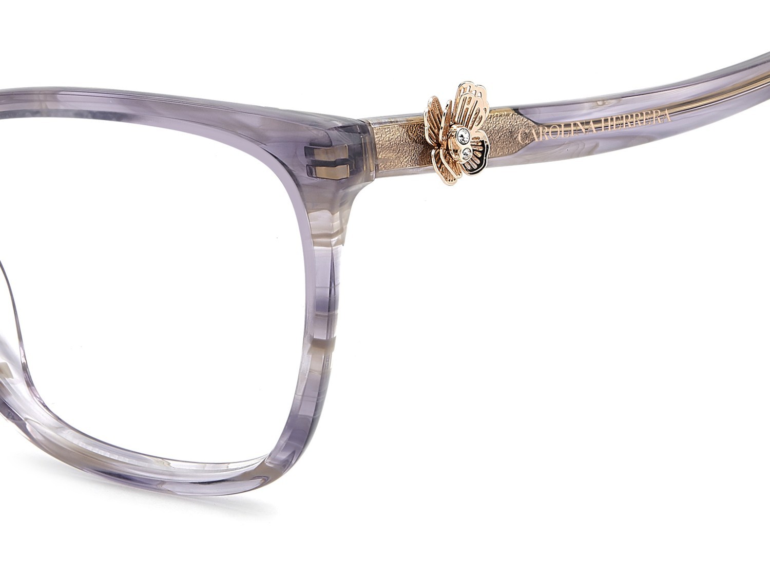 Eyeglasses Carolina Herrera Her 0395/G 111809 7FF color violet horn shape cat eye 