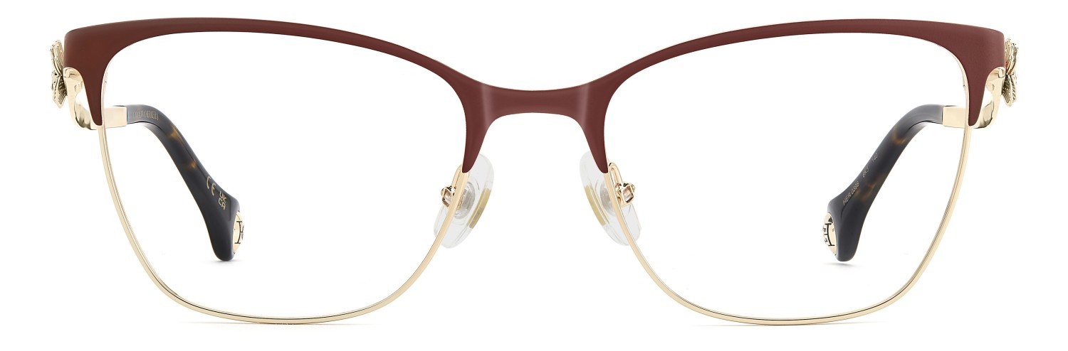 Occhiali da vista Carolina Herrera Her 0398 111812 6K3 colore burgundy gold forma cat eye 