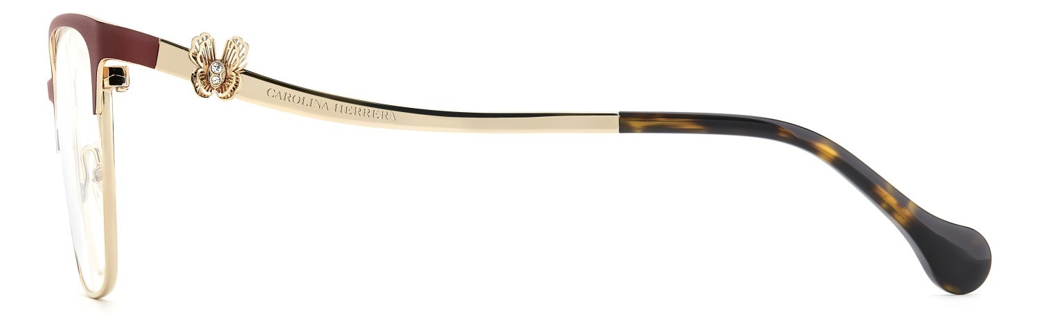 Occhiali da vista Carolina Herrera Her 0398 111812 6K3 colore burgundy gold forma cat eye 