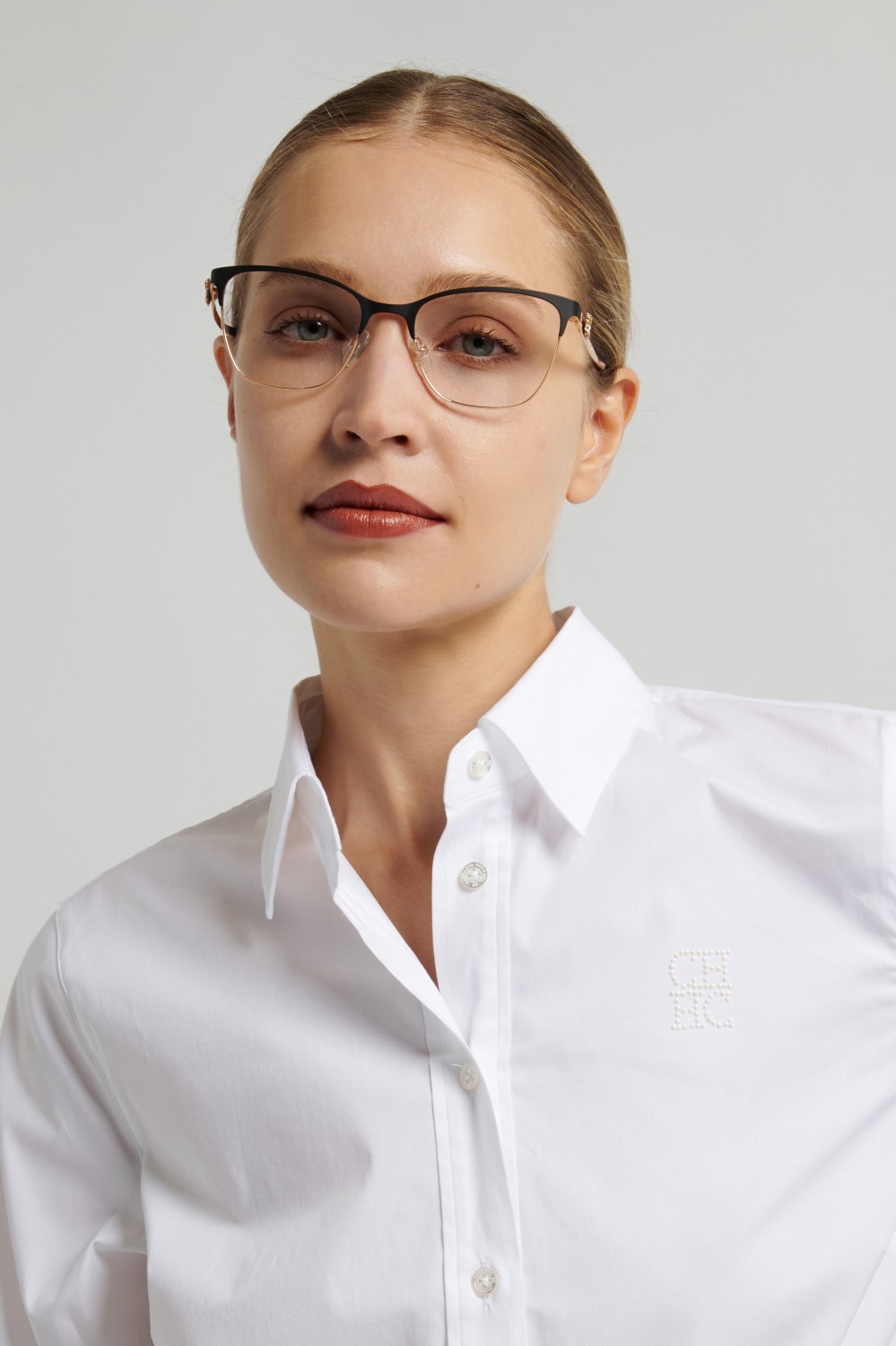 Occhiali da vista Carolina Herrera Her 0398 111812 RHL colore gold black 2 forma cat eye 